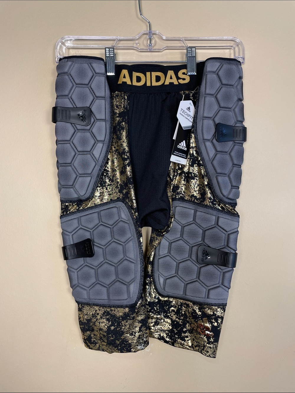 NWT Adidas Men’s Athletic Football Padded Compression TechFit Girdle Shorts